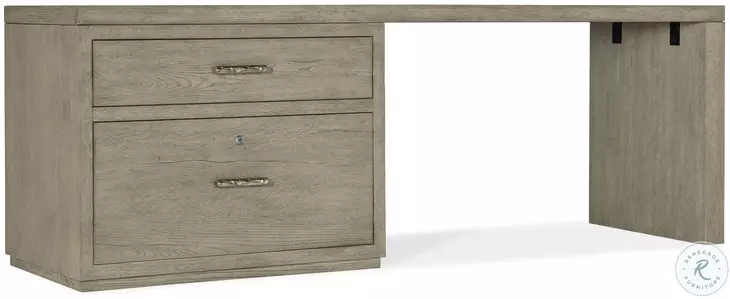 Blue Ridge Soft Smoked Gray 84" Desk with Lateral File Cabinet