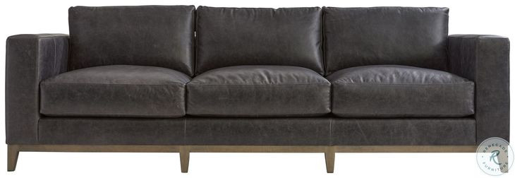 Noel Gray Leather 101" Sofa