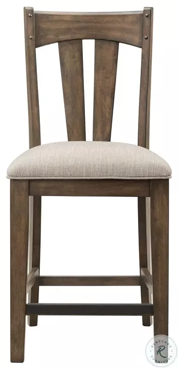 Whiskey River Gun Powder Gray Splat Back with Cushion Seat Bar Stool Set of 2