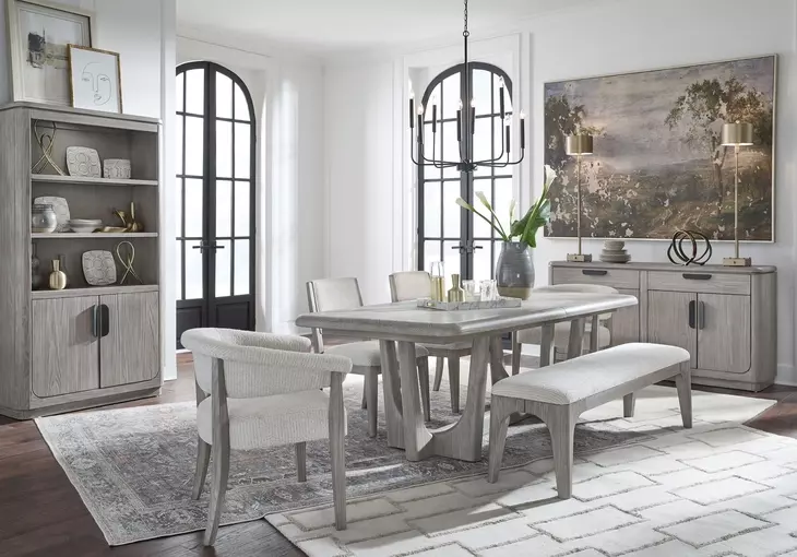 Braelyn Beige Upholstered Dining Bench