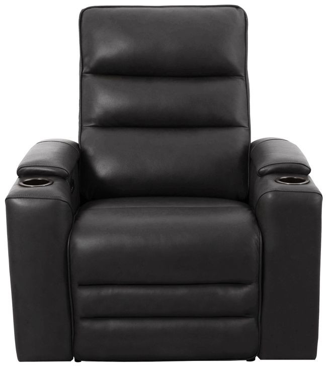 Axion Autumn Black Leather Zero Gravity Power Recliner with USB Charging