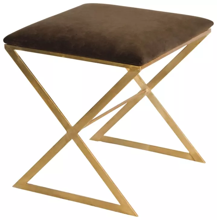 X Side Brown and Gold Stool
