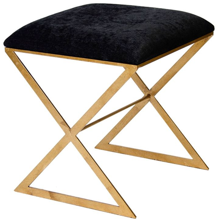 X Side Black and Gold Stool