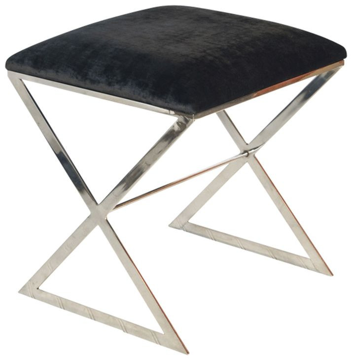 X Side Black and Silver Stool