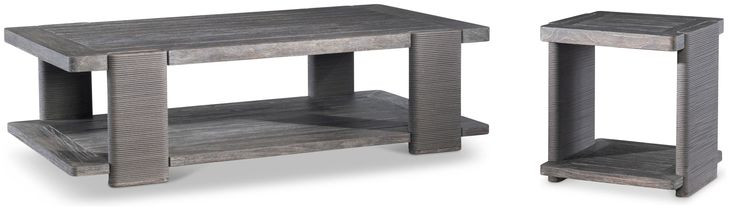Andros Smoked Truffle and Oxford Brown Outdoor Rectangular Occassional Table Set