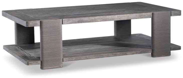 Andros Smoked Truffle and Oxford Brown Outdoor Rectangular Cocktail Table