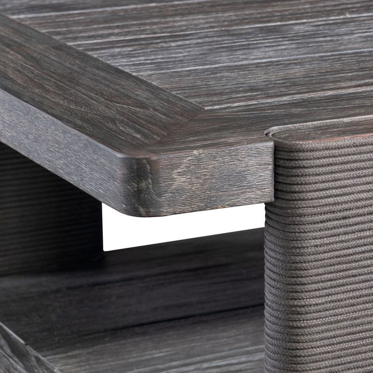Andros Smoked Truffle and Oxford Brown Outdoor Rectangular Cocktail Table