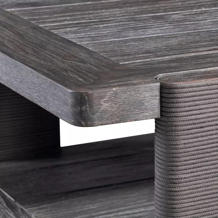 Andros Smoked Truffle and Oxford Brown Outdoor Rectangular Cocktail Table