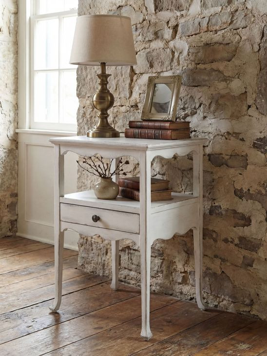 Charleston Magnolia White 1 Drawer Accent Table