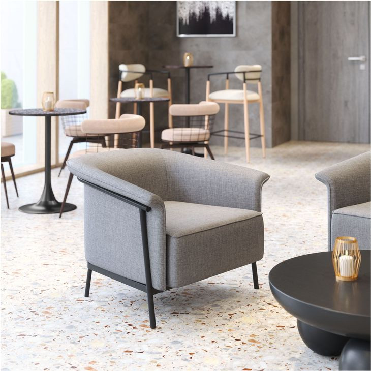 Burry Slate Gray Performance Fabric Accent Chair