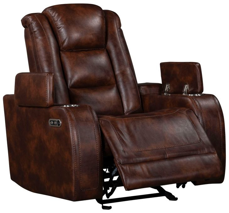 Chester Brown Power Reclining Living Room Set with USB Charging and LED