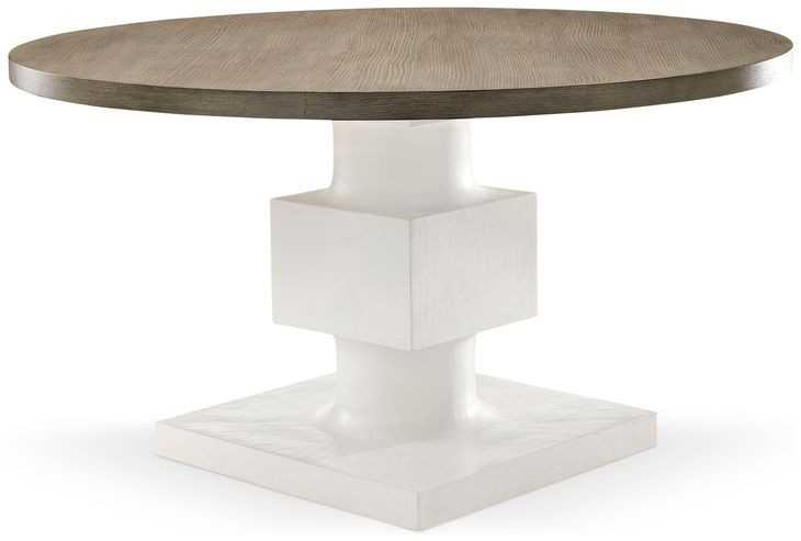 Newberry White Oak And Rustic Gray Round Dining Table