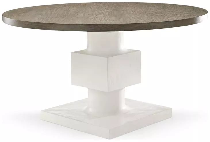 Newberry White Oak And Rustic Gray Round Dining Table