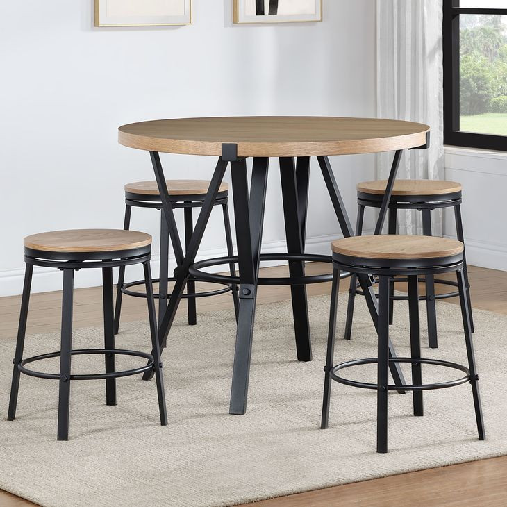 Magnolia Light Brown 42" Round Counter Height Dining Room Set