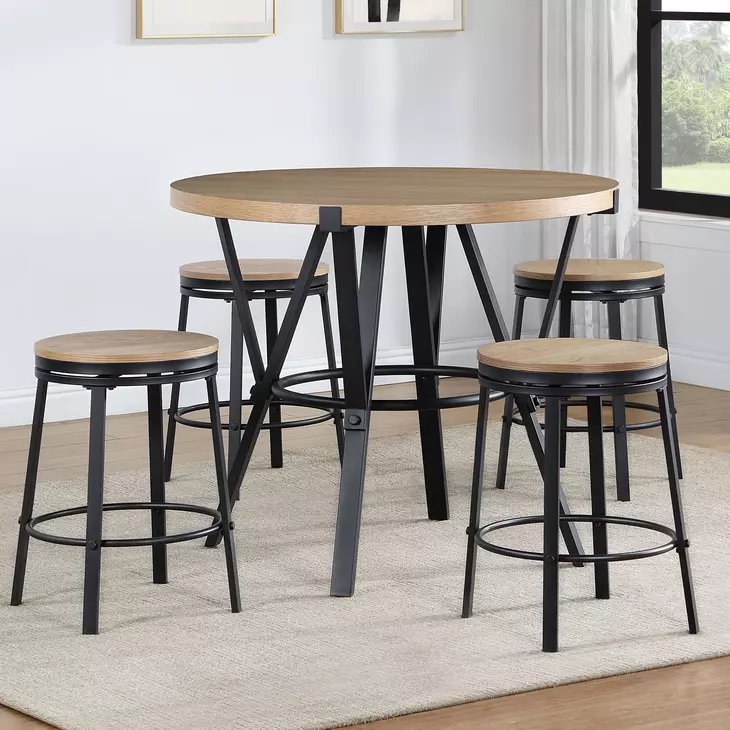 Magnolia Light Brown 42" Round Counter Height Dining Table
