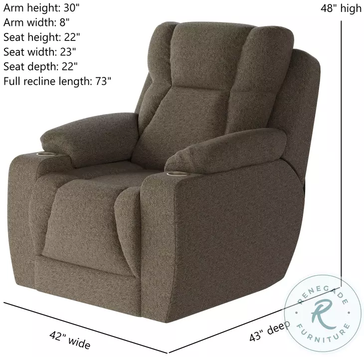 Challenger Journey Mushroom Power Headrest Wall Hugger Big Mans Recliner