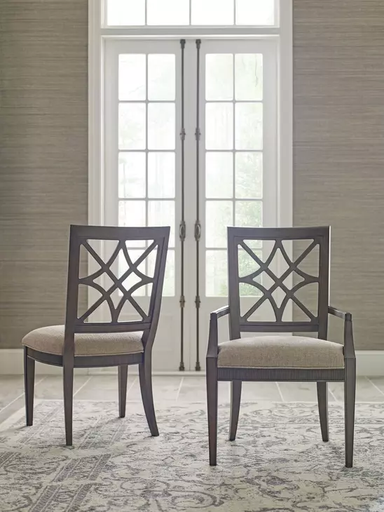 Savona Versaille Painted Upholstered Genieve Arm Chair Set of 2