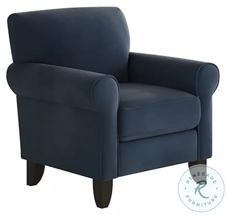 Bella Midnight 38" Rolled Arms Accent Chair