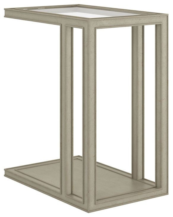 Glaze Bezel Rectangular Glass Top End Table
