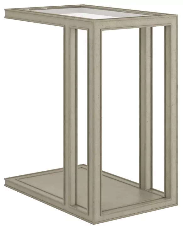 Glaze Bezel Rectangular Glass Top End Table