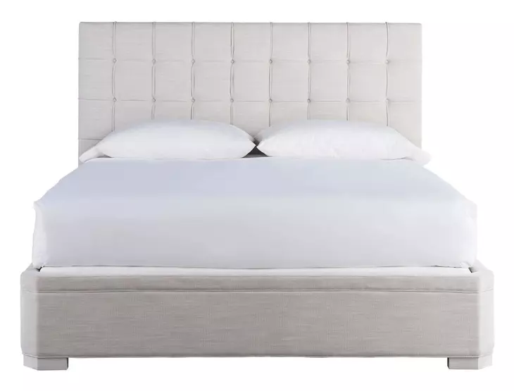 Harmony Pewter and Alabaster Queen Upholstered Uptown Panel Bed