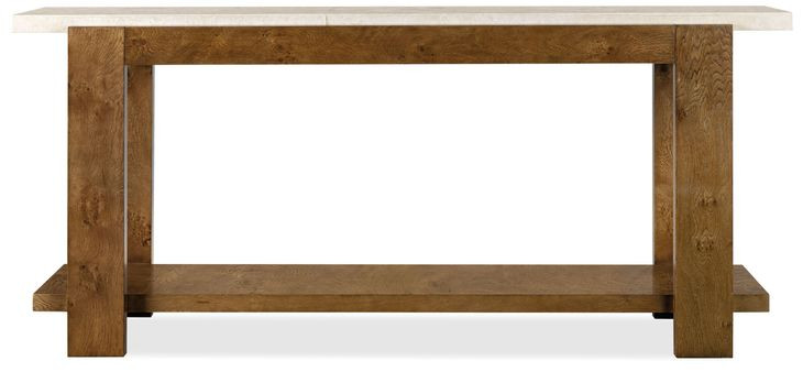 Mosaic Rich Golden Brown and White Rectangular Marble Top Mulholland Console Table