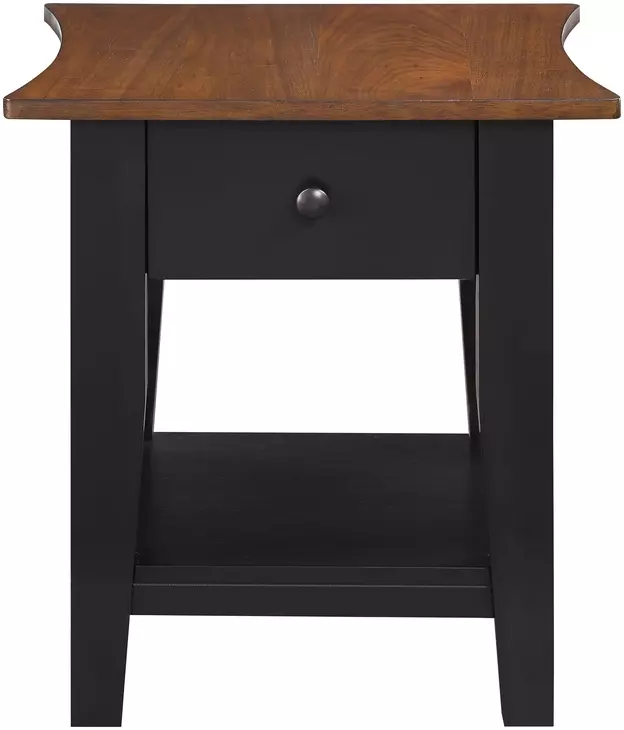 Joplin Black and Brown Square End Table