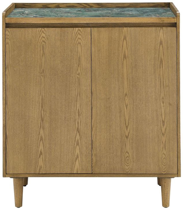 Novato Light Brown Sintered Stone 2 Door Bar Cabinet