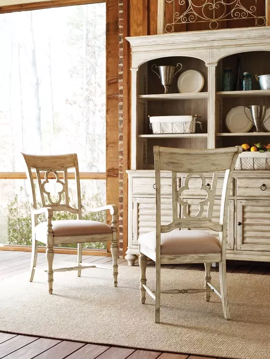 Homestead Pine Cornsilk Upholstered Side Chair Set of 2