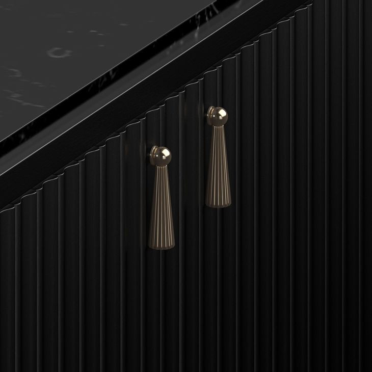 Eave Black Marble Top 4 Door Sideboard