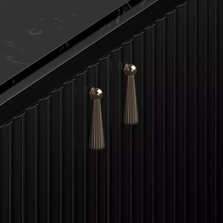 Eave Black Marble Top 4 Door Sideboard