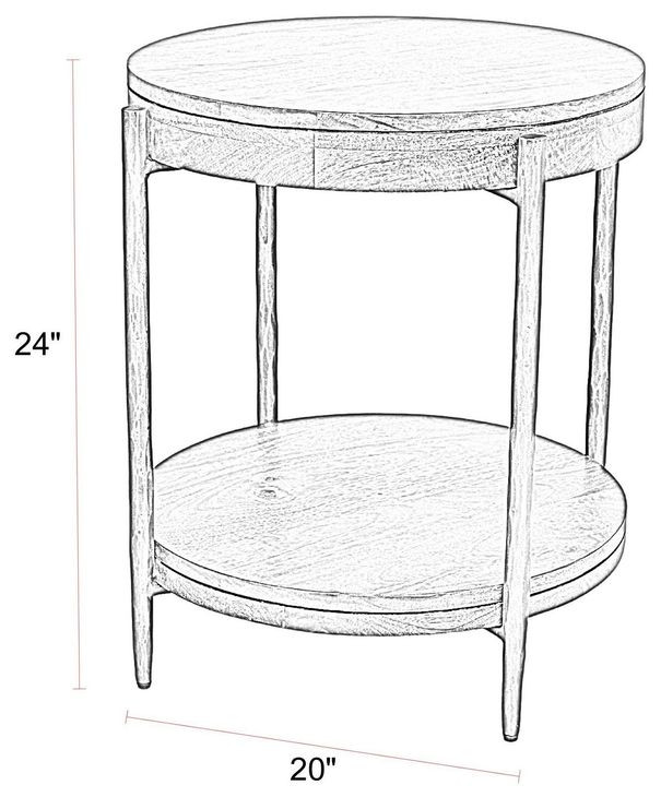 Bengal Hickory Brown Round Side Table