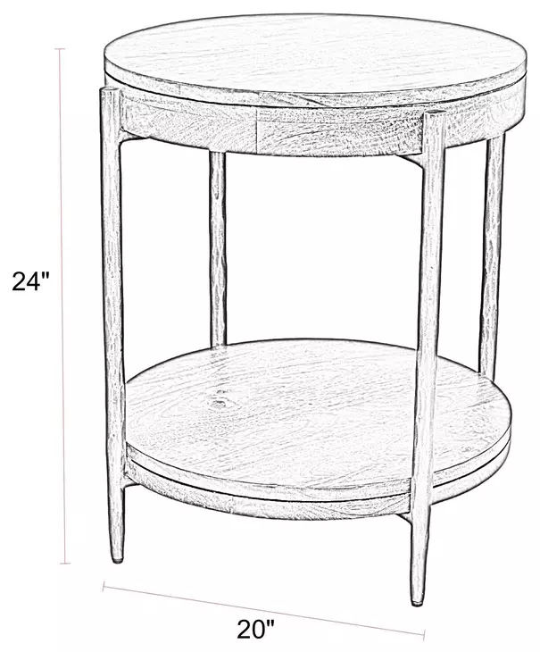 Savara Hickory Brown Round Side Table