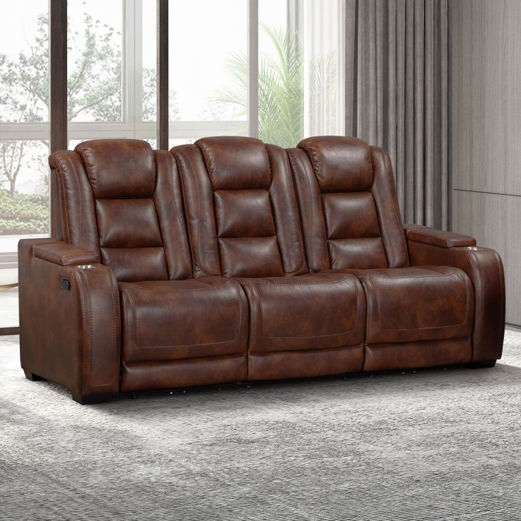 Chester Brown Reclining Living Room Set with USB Charging and LED