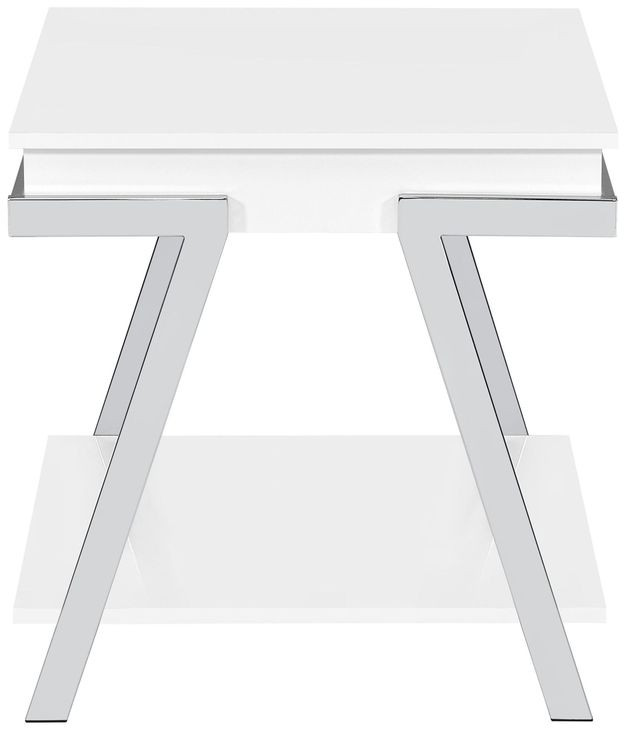 Zena White Square End Table