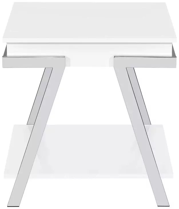 Zena White Square End Table