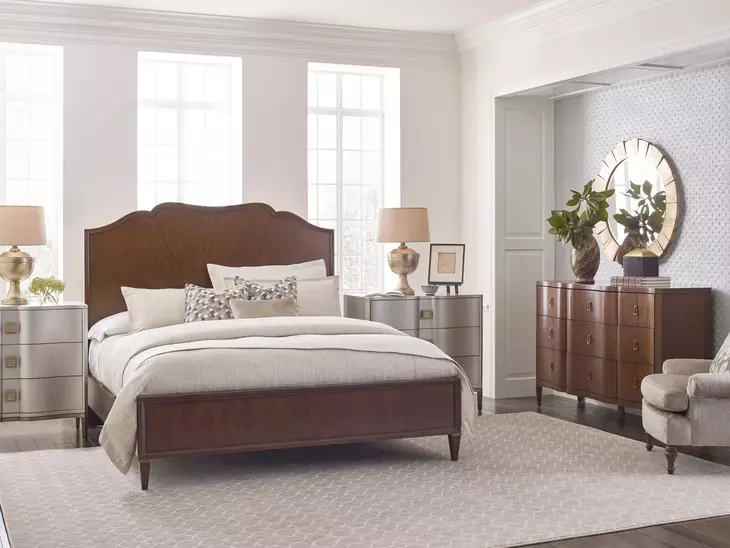 Vantage Warm Brown 9 Drawer Tourmaline Richmond Dresser with Rectangular Landscape Mirror