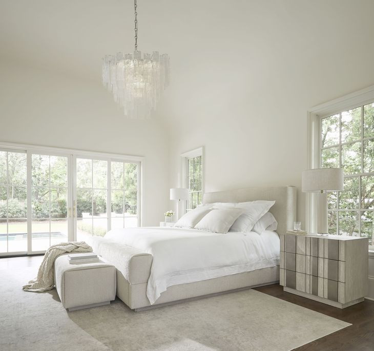 Tempo Beige Upholstered King Panel Bed