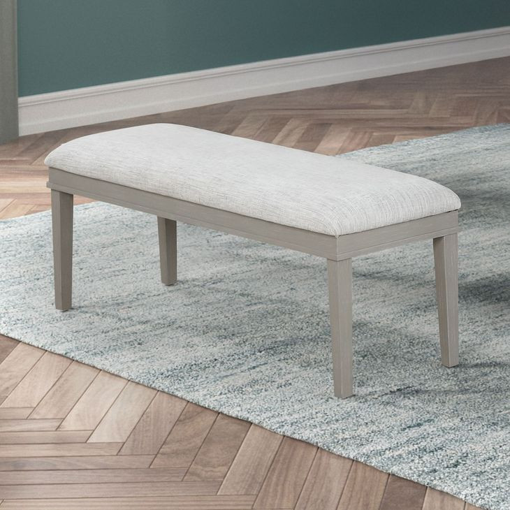 Essence Beige And Gray Upholstered Dining Bench