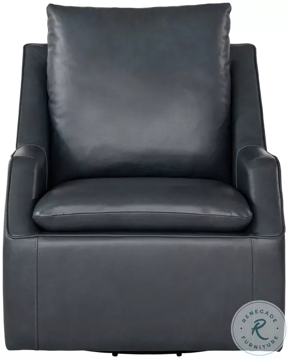 Asterwyn Steamboat Marine Leather Swivel Accent Chair