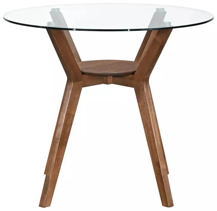 Oscar Walnut 42" Round Glass Top Counter Height Table