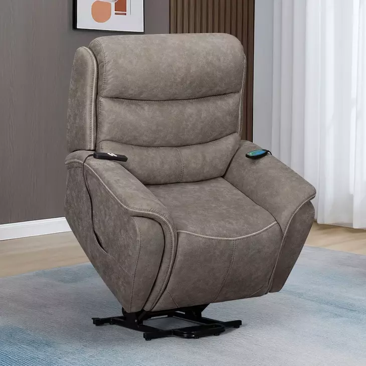 Kamari Gray Power Lift Recliner with Heat and Massage
