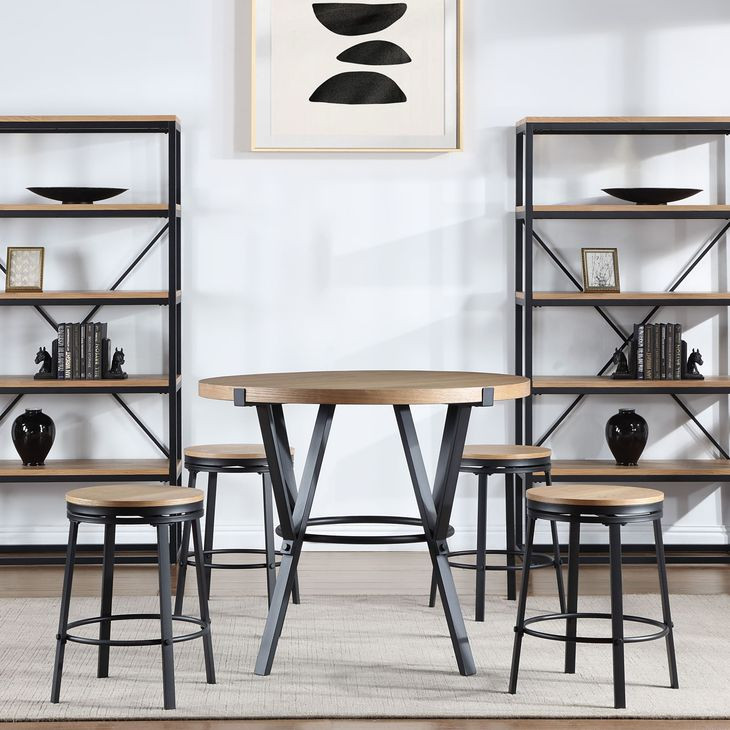 Magnolia Light Brown 42" Round Counter Height Dining Room Set