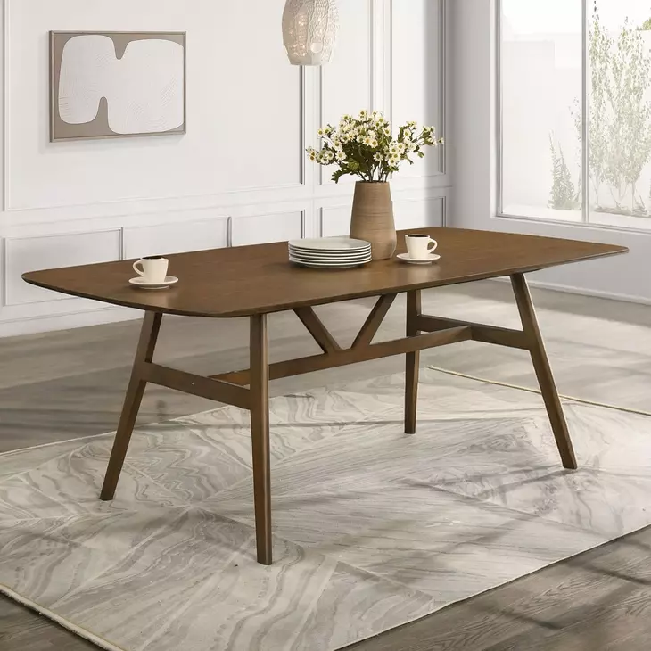 Miller Warm Walnut Spacious Rectangular Dining Room Set