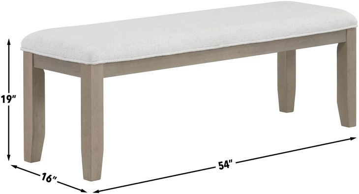 Lily Gray 54" Upholstered Bench