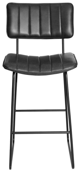 Tribeca Black Vegan Leather Bar Stool