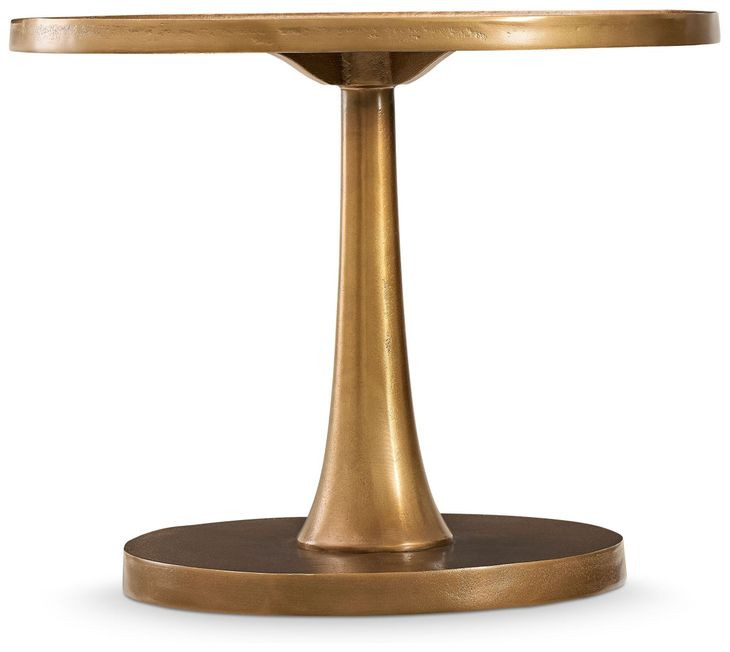 Benson Vintage Brass Round Chairside Table