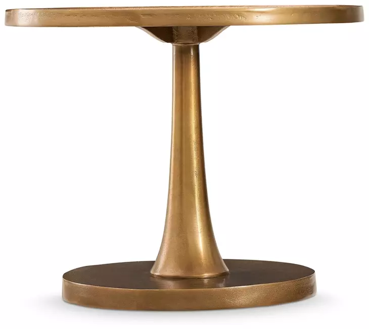 Benson Vintage Brass Round Chairside Table
