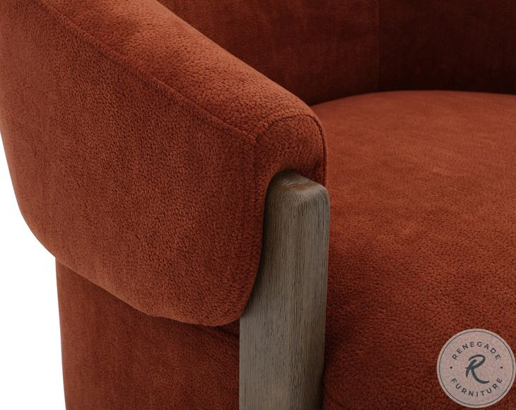 Fendrick Island Rust Swivel Accent Chair