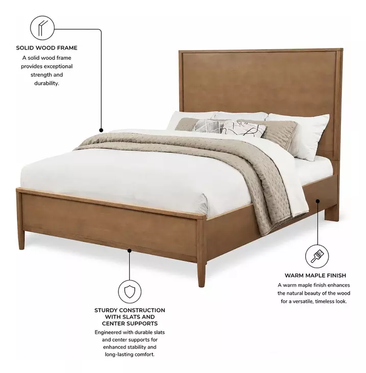 Chatham Warm Maple Queen Tall Platform Bed